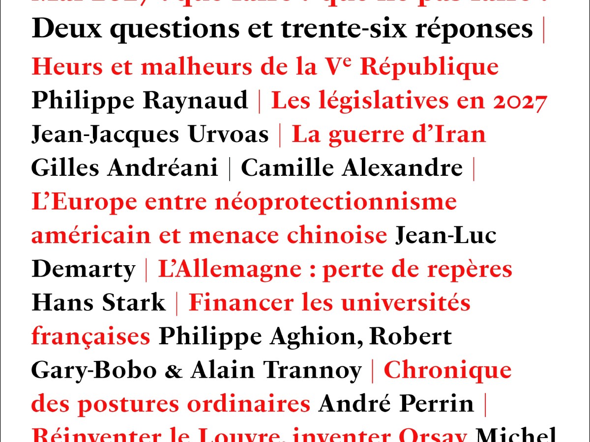 Le numéro d&rsquo;automne de Commentaire vient de&nbsp;paraître.